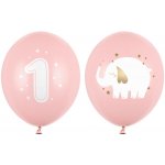 PartyDeco Balónky 30 cm První narozeniny Baby pink – Zboží Dáma