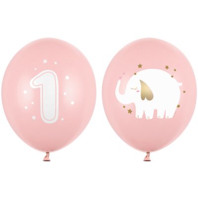 PartyDeco Balónky 30 cm První narozeniny Baby pink – Zboží Dáma