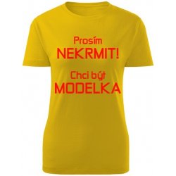 Tričko s potiskem nekrmit dámské Žlutá