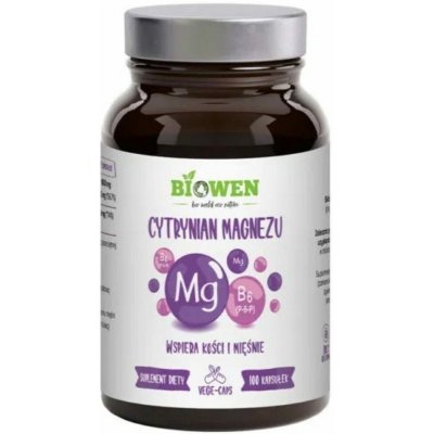 Biowen Magnesium Citrate 825 mg s vitaminem B6 P-5-P 100 kapslí – Hledejceny.cz