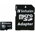 Verbatim microSDHC 16 GB (44082) + SD adapter – Zbozi.Blesk.cz