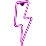 Aca Lighting Neonová lampička Blesk 3× AA baterie USB kabel IP20 růžová barva – Hledejceny.cz