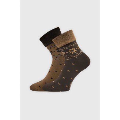 Lonka ponožky Frotana 2 pár caffee brown – Zboží Dáma