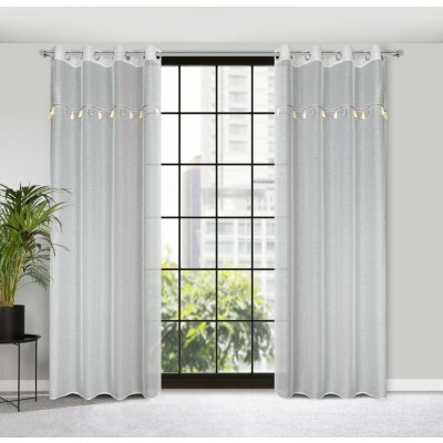 HOTOVÁ ZÁCLONA KIDS 2 NA KROUŽKÁCH 140X250 CM KRÉMOVÁ – Zboží Mobilmania