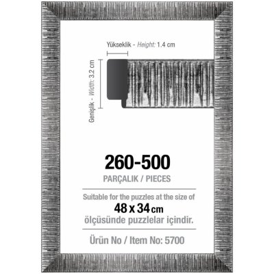 ART PUZZLE Rám 48x34cm stříbrný 5700 – Zboží Dáma