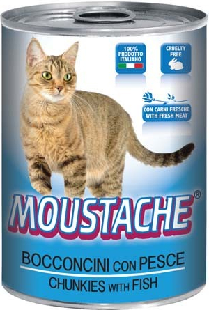 Moustache Cat Chunks ryba pro dospělé kočky 415 g