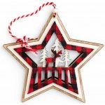 DECOLED Ozdoba, hvězda, prům. 10 cm, dřevěná – Zboží Mobilmania