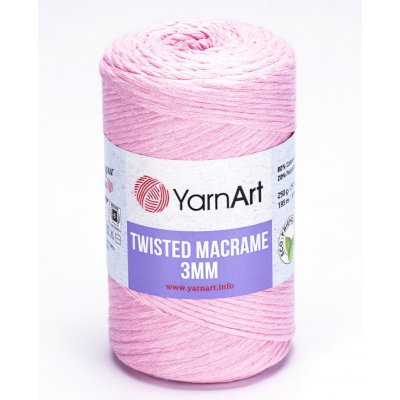 Pletací příze YarnArt TWISTED MACRAME 3mm 762 světle růžová, jednobarevná, 250g/195m – Zboží Mobilmania