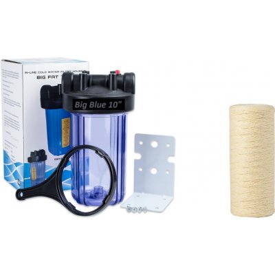 Geyser Filtr průhledný Fe MIX 10"x4,5" Big Blue - 1" s filtrační vložkou na železo a mangan – Hledejceny.cz