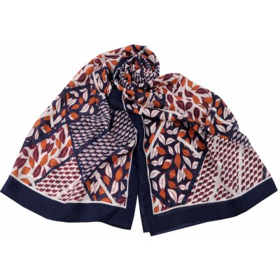 šátek / šála listy 2 modrá tmavá – Sleviste.cz