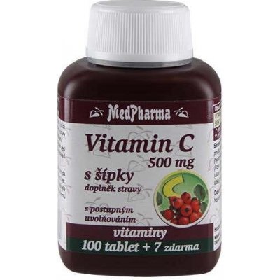 MedPharma Vitamin C 500 mg s šípky a prodlouženým účinkem 107 tablet – Hledejceny.cz