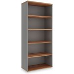 Rauman Vysoká skříň SimpleOffice 80 x 40 x 180 cm ořech vlašský / šedá – Zboží Dáma