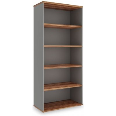 Rauman Vysoká skříň SimpleOffice 80 x 40 x 180 cm ořech vlašský / šedá – Zboží Dáma