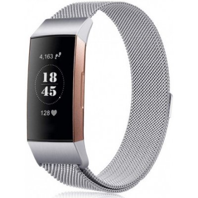 BStrap Milanese Large řemínek na Fitbit Charge 3 / 4, silver SFI005C05 – Hledejceny.cz