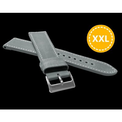Lavvu sport XL Prodloužený prošitý šedý řemínek z luxusní kůže Top Grain XL LSAXA22 – Zboží Mobilmania