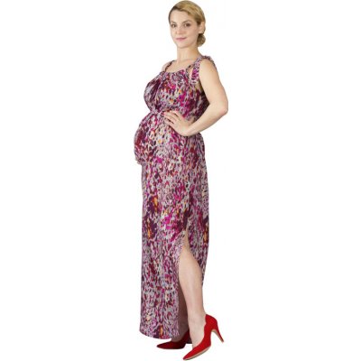 Rialto těhotenské šaty Lenou šedorůžová tygr 0407 – Zboží Mobilmania