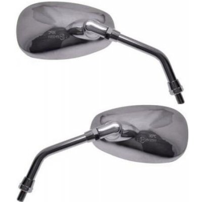 zrcátko zpětné - oválné chrom skútr / moto M10 x 1,25 s homol. ECE E11 81R-0010043 – Sleviste.cz