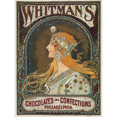 Obrazová reprodukce Whitman's Chocolates & Confections (Vintage Art Nouveau) - Alfons Mucha, (30 x 40 cm) – Zbozi.Blesk.cz