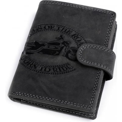 Pánská peněženka kožená pro myslivce rybáře motorkáře 9,5x12 cm 7 černá motorka – Zbozi.Blesk.cz