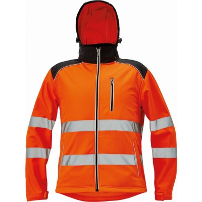 Cerva Knoxfield HI-VIS Pánská softshellová bunda oranžová – Zboží Mobilmania