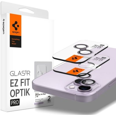 Spigen Glass EZ Fit Optik Pro 2 Pack Purple iPhone 14/iPhone 14 Plus AGL05603 – Zboží Mobilmania