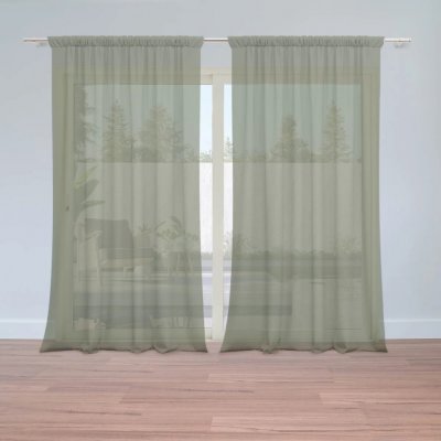 Sablio Záclony Vojenská zelená: 2ks 150x250cm – Hledejceny.cz