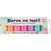 Barva na textil Kreativ Colour Barvy na tmavý a barevný textil sada 7 barev 20 g + 2 šablony 6,5 x 2 cm