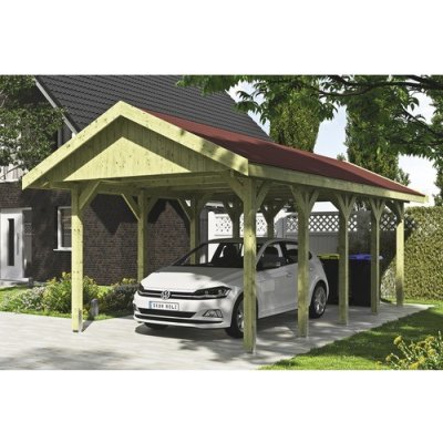 SKAN HOLZ Přístřešek na auto Wallgau 380 x 750 cm impregnovaný – Zbozi.Blesk.cz