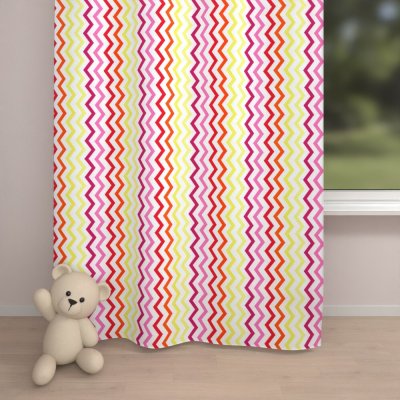 Biante Dětský bavlněný závěs Sandra SA-379 Žluto-růžovo-červené cik-cak proužky 150x190 cm – Hledejceny.cz