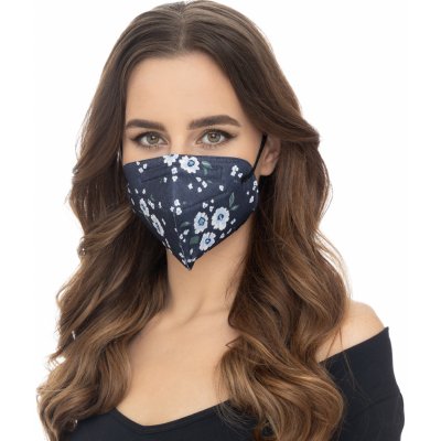 Balerina Zdravotnický nanorespirátor FFP2 Blue Flowers – Zboží Dáma