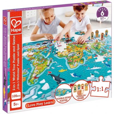 Hape Mapa světa 2v1 – Zboží Mobilmania