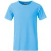 Dětské tričko James & Nicholson klasické chlapecké tričko z biobavlny 8008B Nebesky modrá