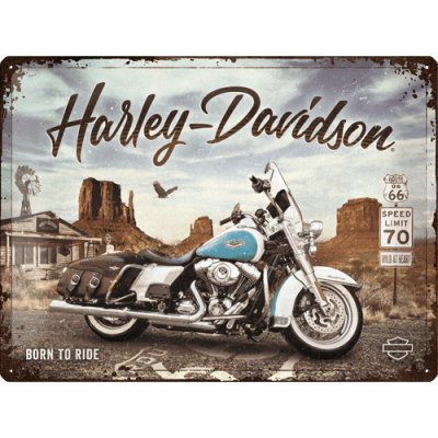 Nostalgic Art Plechová cedule Harley-Davidson King of Route 66, 30 x 40 cm