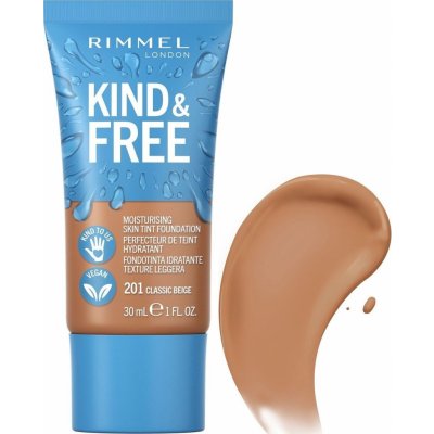 Rimmel London Kind & Free Moisturising Skin Tint Foundation hydratační make-up 201 Classic Beige 30 ml – Zboží Mobilmania