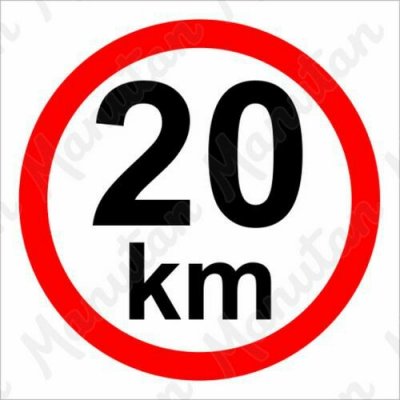 Omezení rychlosti 20 km/h, samolepka 105 x 105 x 0,1 mm – Sleviste.cz