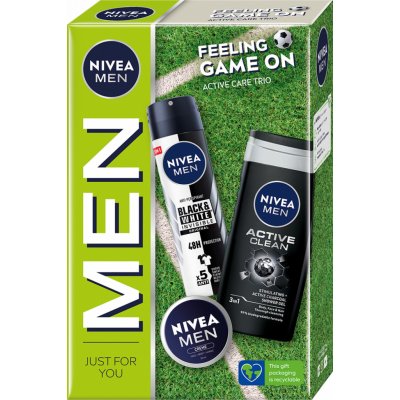 Nivea Men Game On sprchový gel 250 ml + deospray 150 ml + krém 30 ml dárková sada – Zbozi.Blesk.cz