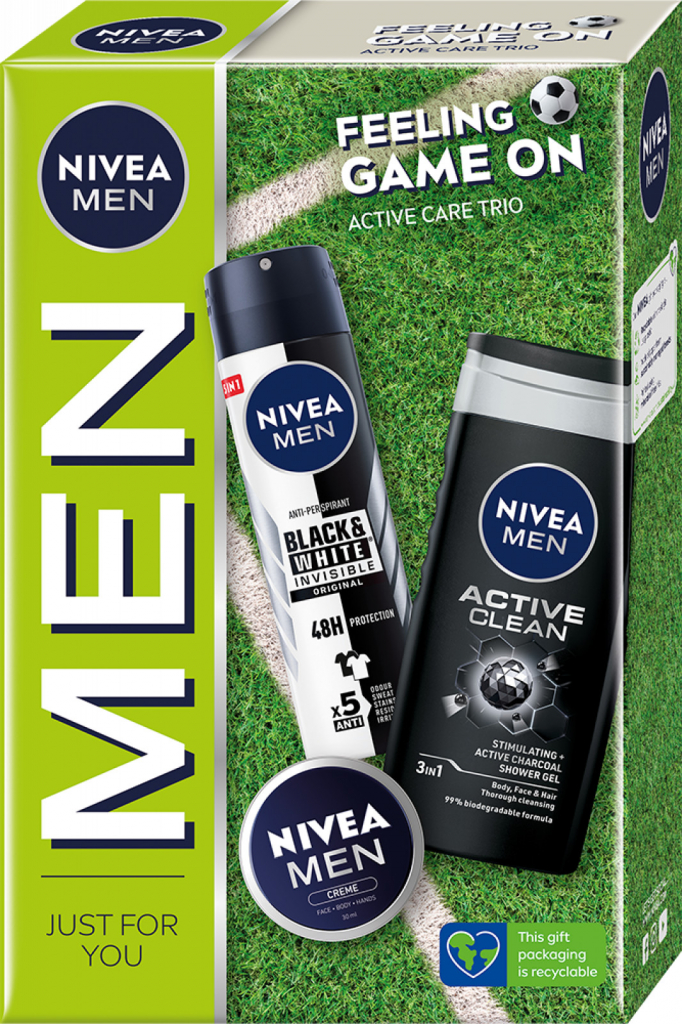 Nivea Men Game On sprchový gel 250 ml + deospray 150 ml + krém 30 ml dárková sada