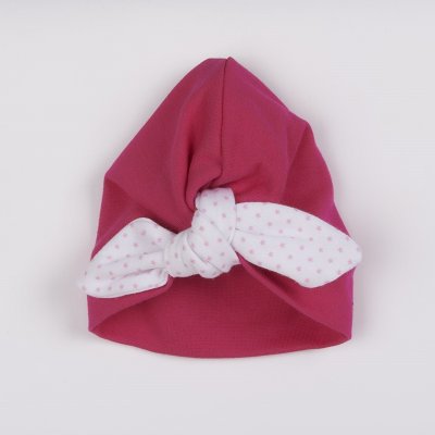 New Baby Dívčí čepička turban For Girls dots růžová