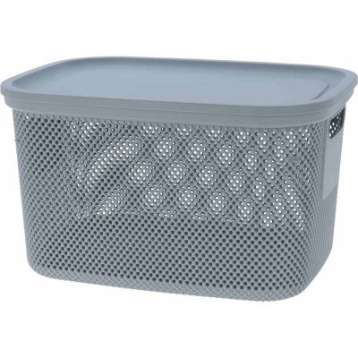 Excellent úložný koš s víkem 18 l šedá – Zboží Dáma