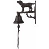Obraz Černo hnědý litinový nástěnný zvonek s pejskem - 8*15*20 cm