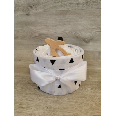 PASTELL Decor Plenkový dort mini Bílá černý trojúhelník 3 Pro miminka o váze 4 až 9 kg, Velikost oblečení: 62/68 Miminku jsou 3 až 6 měsíců – Zboží Dáma PASTELL Decor Plenkový dort mini Bílá černý trojúhelník 3 Pro miminka o váze 4 až 9 kg, Velikost oblečení: 62/68 Miminku jsou 3 až 6 měsíců – Zboží Dáma