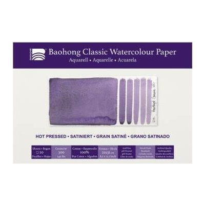 Baohong Akvarelový blok Classic 21x31cm hot pressed 300g – Sleviste.cz