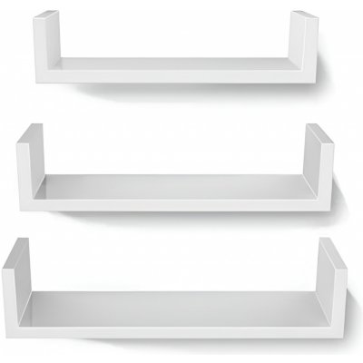 Linder Exclusiv Sada 3 nástěnných polic Bílá – Hledejceny.cz