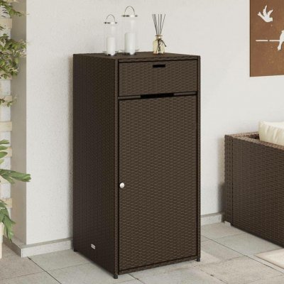 zahrada-XL Zahradní úložná skříň hnědá 55 x 55 x 111 cm polyratan – Zboží Mobilmania