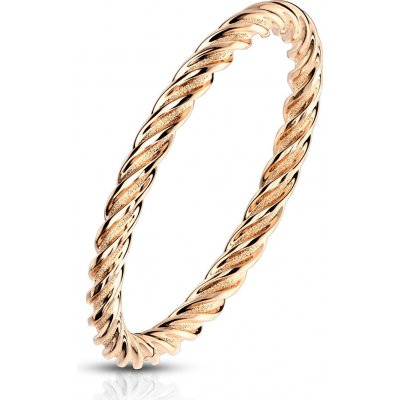 Šperky Eshop prsten z oceli měděné barvy pruhy zatočené do tvaru lana E12.03 – Zboží Mobilmania