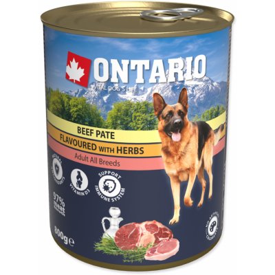 Ontario Dog Beef Pate Flavoured with Herbs 0,8 kg – Zboží Mobilmania