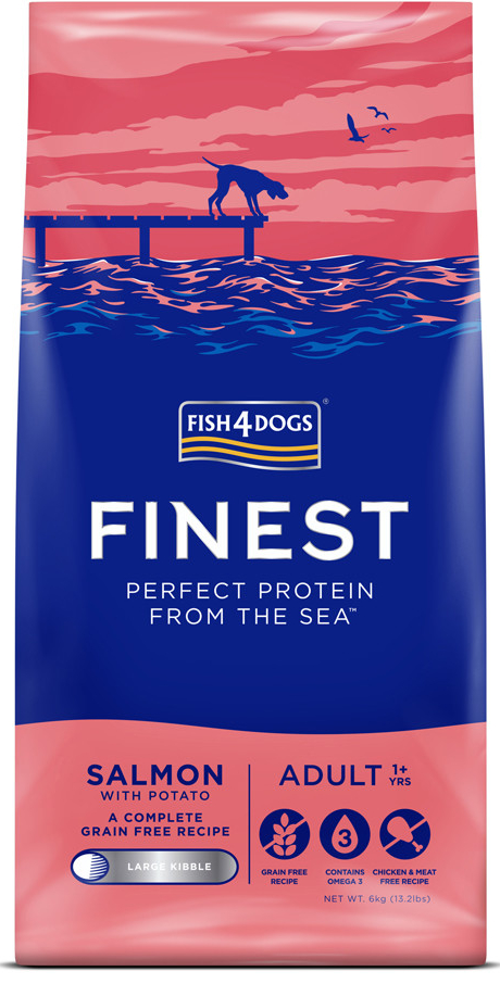 Fish4dogs dospělé psy Finest losos s bramborami 6 kg