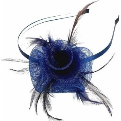 Fascinátor - společenská čelenka - tmavěmodrá – Zboží Dáma Fascinátor - společenská čelenka - tmavěmodrá – Zboží Dáma