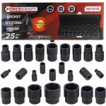 FORCEKRAFT Sada nástrčných hlavic rázových 1/2" a 1/4" 4-32mm 6-hranné 25ks v kufříku – Zboží Dáma