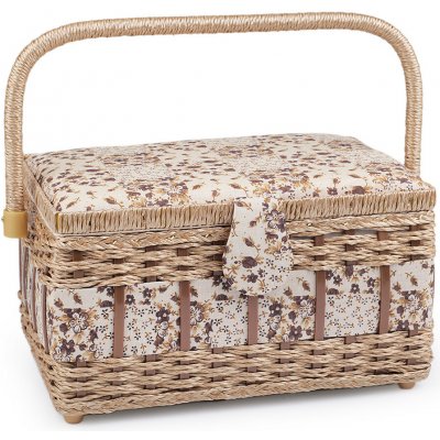 Kazeta / košík na šití čalouněný Varianta: 30 béžová světlá květy, Balení: 1 ks 32950/44121/252676 – Hledejceny.cz